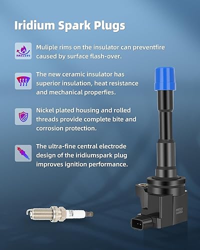 Vista 2358 de ECCPP DG500 6 bobinas de encendido con 6 bujías de iridio 3951 para Ford para Mazda para Mercury 500 Freestyle para Mariner Taurus Escape Tribute