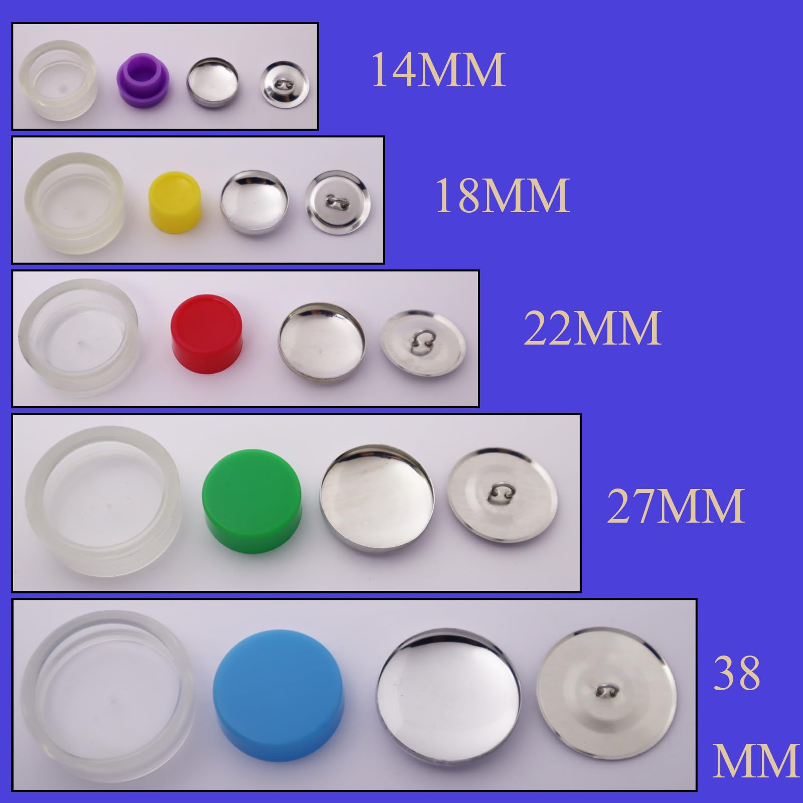 Kit de 100 botones de cubierta con herramientas, botones fáciles de usar para ropa, manualidades y decoración del hogar, botones de cubierta para aficionados al bricolaje y entusiastas de la