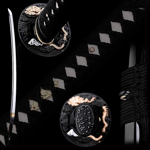 Miniatura 6 de siwode Katana hecha a mano de espiga completa, afilada, aleación Tsuba japonesa samurái, acero de alto carbono 1060, T10 1095, 40 pulgadas
