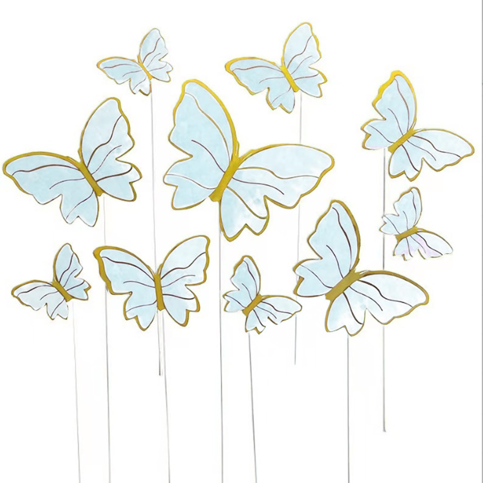 Buxuaaaa Cupcakes Decorations Pack of 10 Food Safe Paper Craft Baking Toppers for Party Dessert Display Butterfly Cake Decoration
