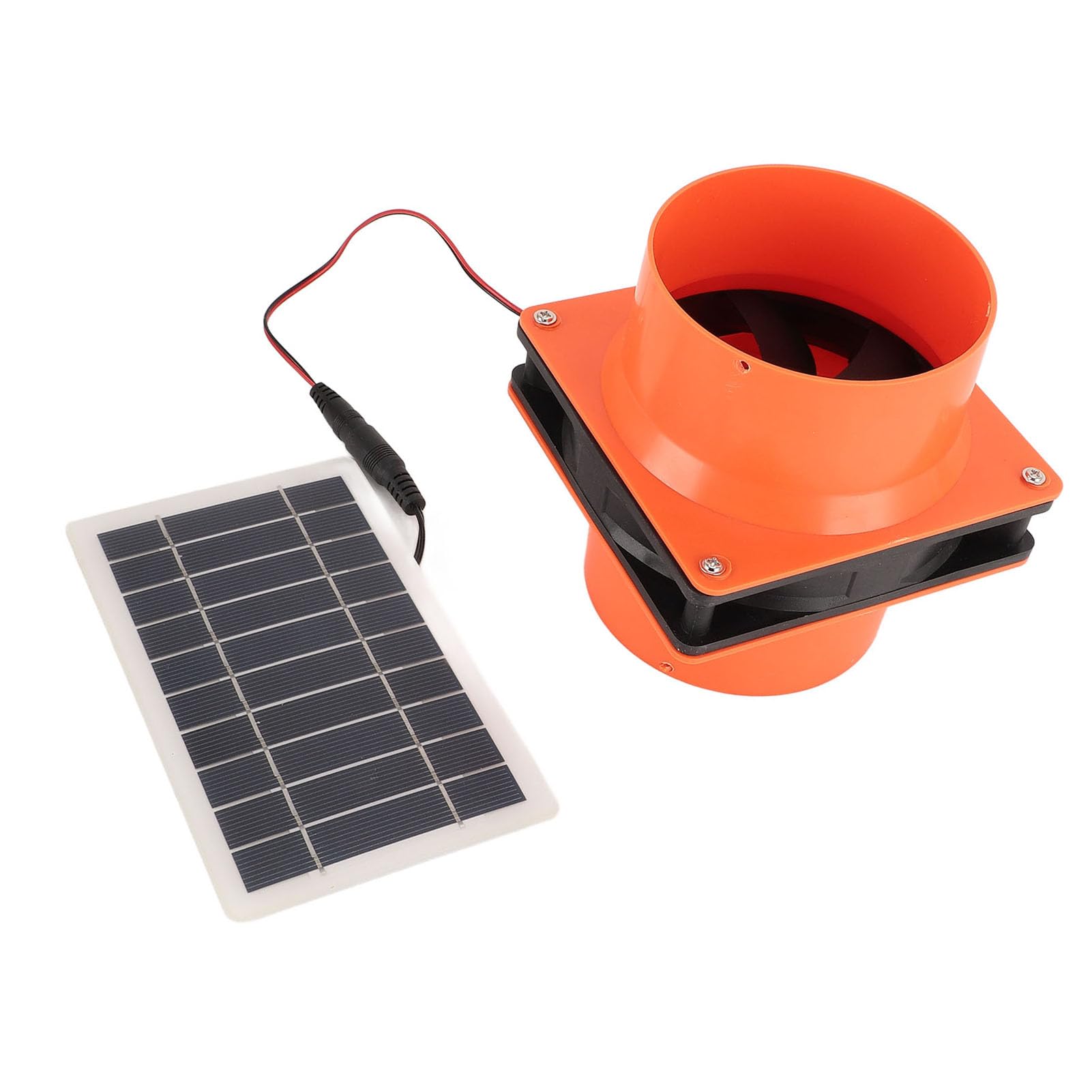Solarbetriebener Abluftlüfter, 10W 5V Solarpanel Lüftungslüftungslüfter, 4,72 Zoll Solarabluftventilator für Außenhaus, Hühnermaterial, Schuppen, Haustierhaus, Gewächshaus,