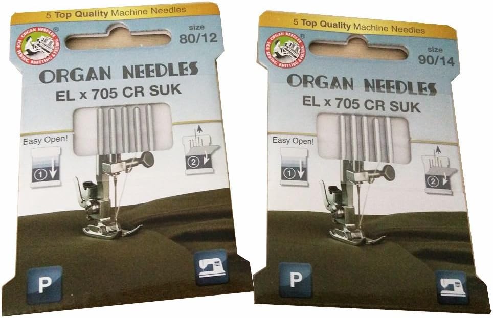 YICBOR Sewing Machine Needles ELX705 CR SUK Size 80/12 and Size 90/14 for Organ Amazon.ca Home
