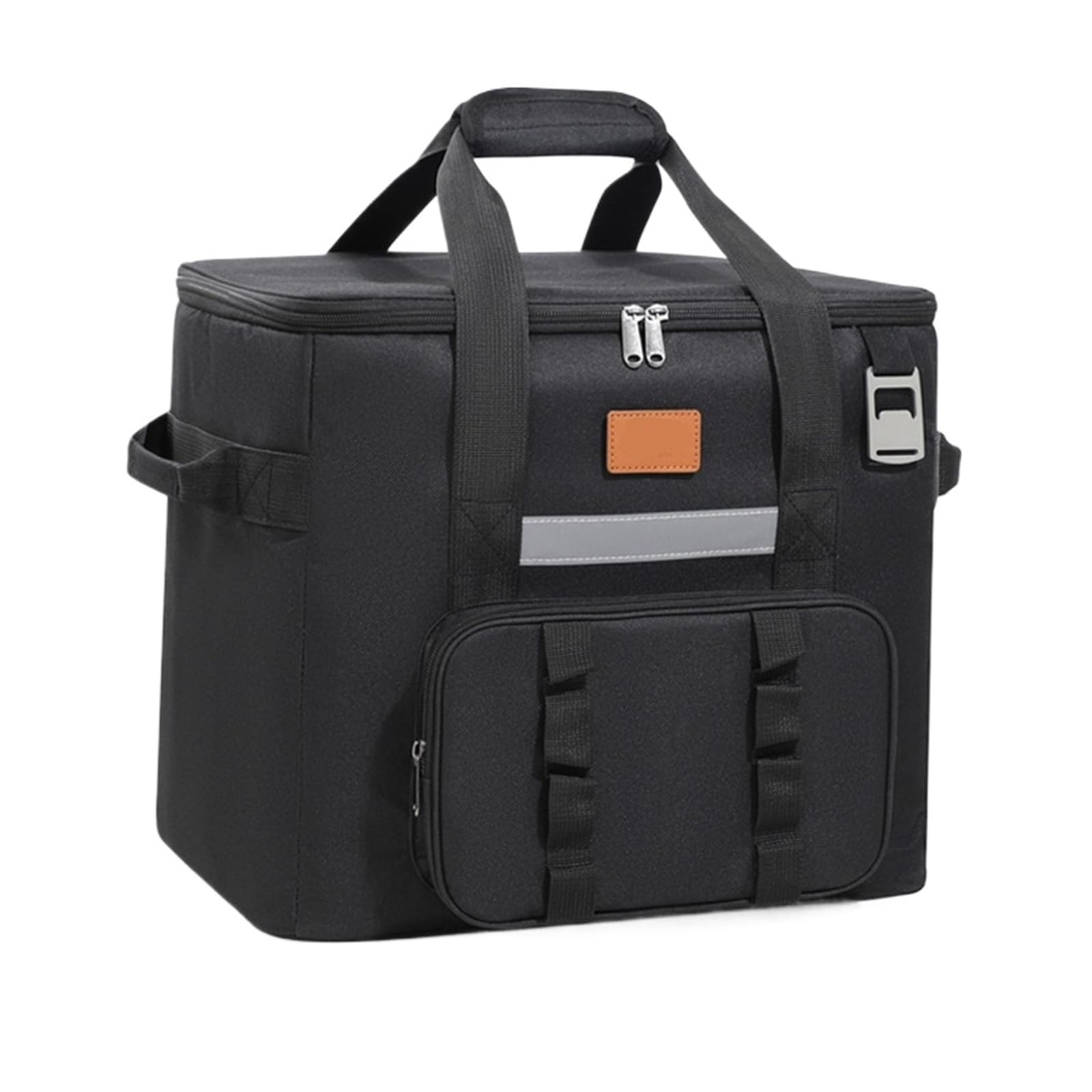 Generisch Grand sac isotherme pour femme - 40 l - Avec fermeture éclair - Pour le camping et la plage - Anti-fuite - Portable - Noir