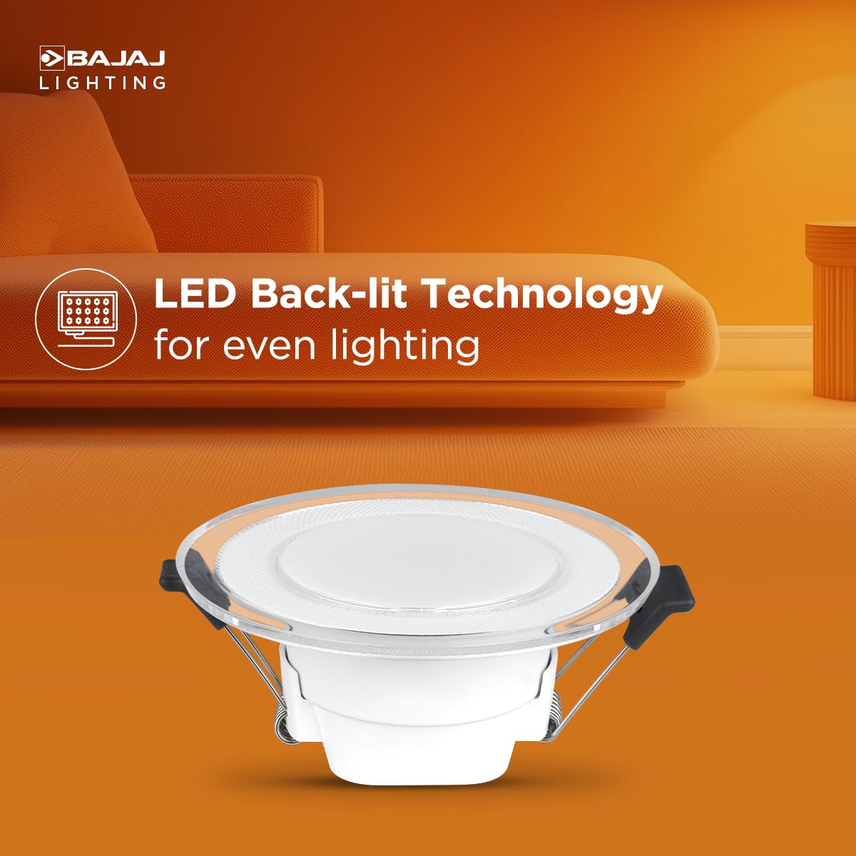 Bajaj Polycarbonate Celesta Rim Lit Downlight 7W Multi CCT | 7W False Ceiling Light | Round LED Conceal Surface Light for Home | Colour Changing LED (Pack of 1) 2