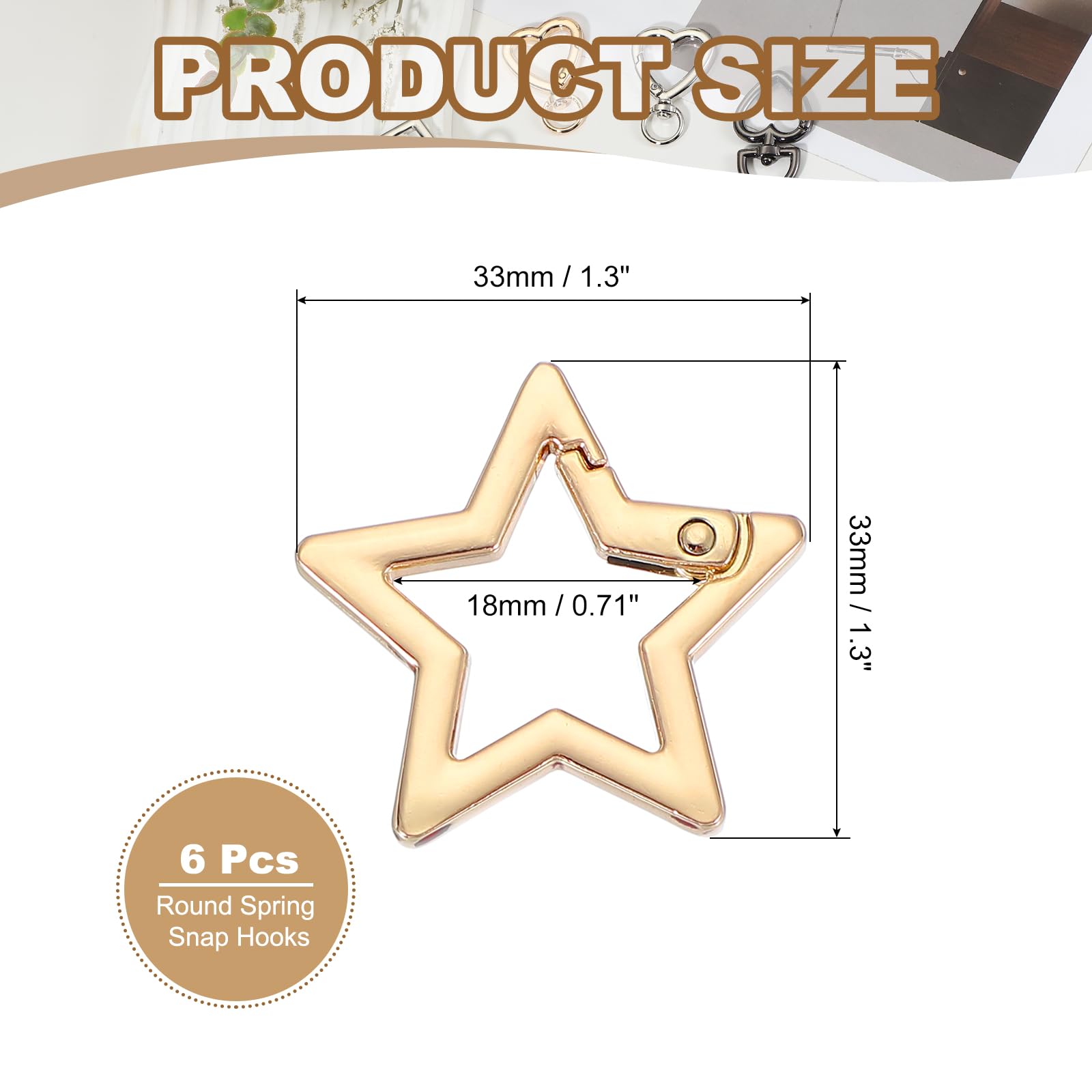 PATIKIL Star Keychain Clip - Image 2