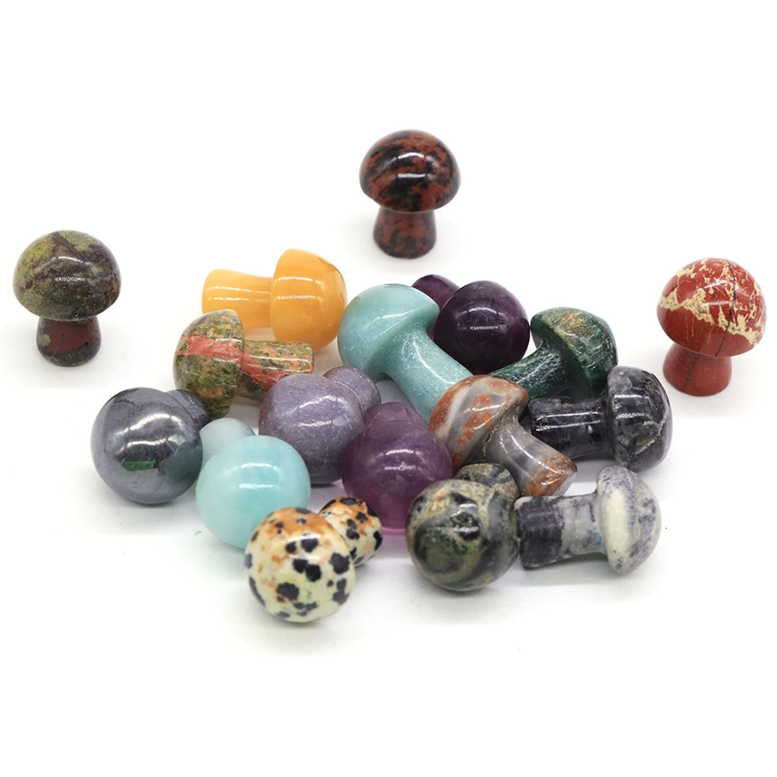 Cristal d'agate champignon 20mm AMUCK en pierre naturelle pour décoration intérieure