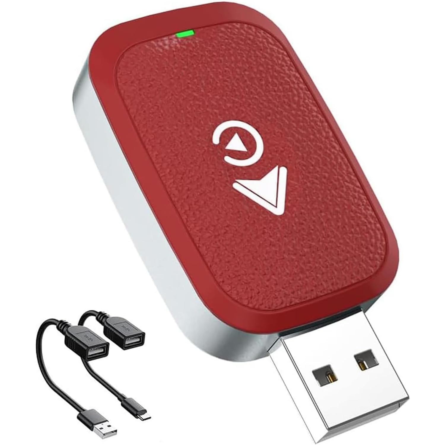 RJXGJK Wireless CarPlay Dongle for VW Volkswagen Bora 2018 2019 2020 2021 2022 2023 2024, 2-in-1 Plug Play, Converts Wired to Wireless Auto Connect Fast and Stable, Car Play Android Auto,Red