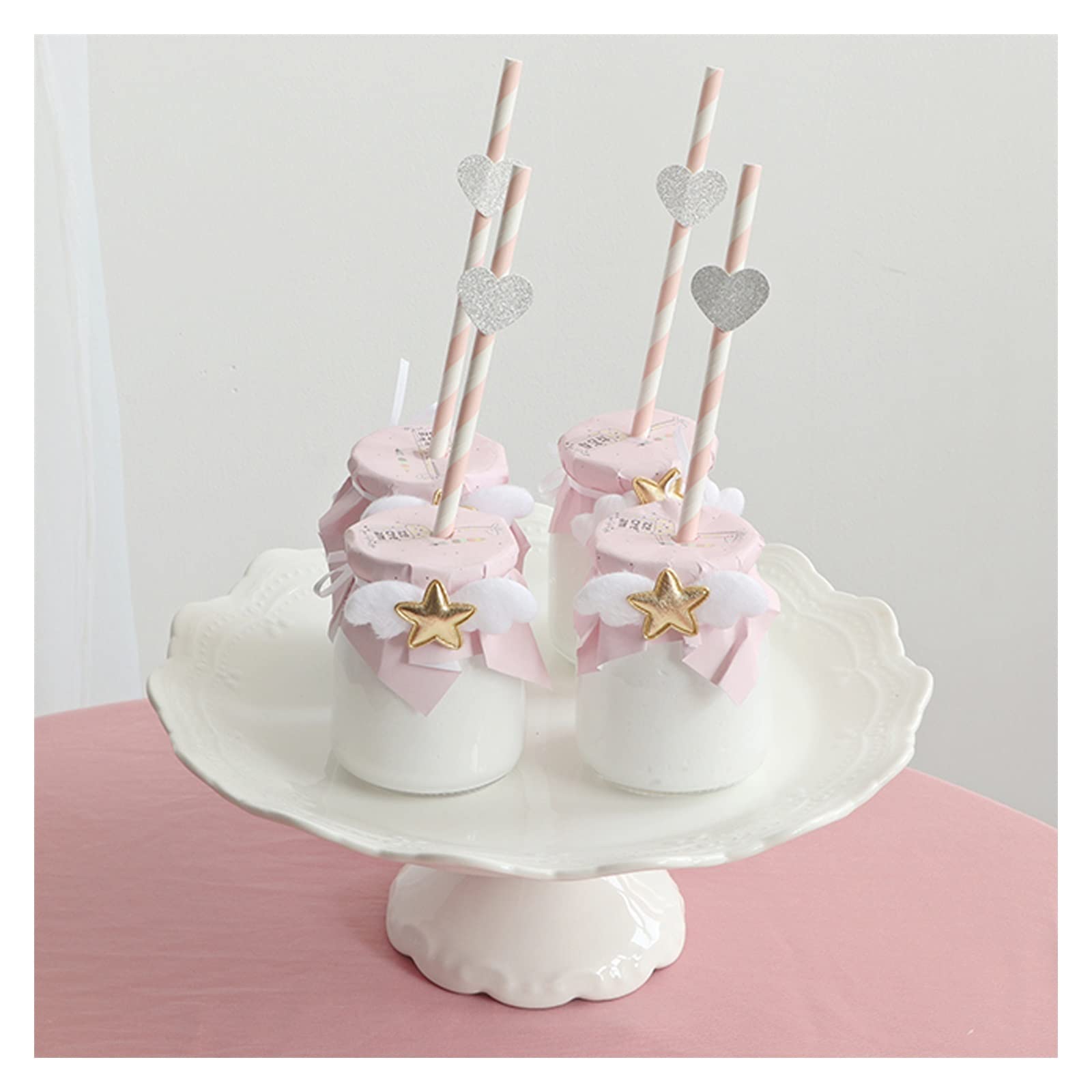 SUNESA Présentoir à Gâteau Décoration de Table à Dessert Blanche Accessoires de décoration de Dessert de Mariage Cadre d'affichage de gâteau de fête Plateau en céramique Stand de Gâteaux