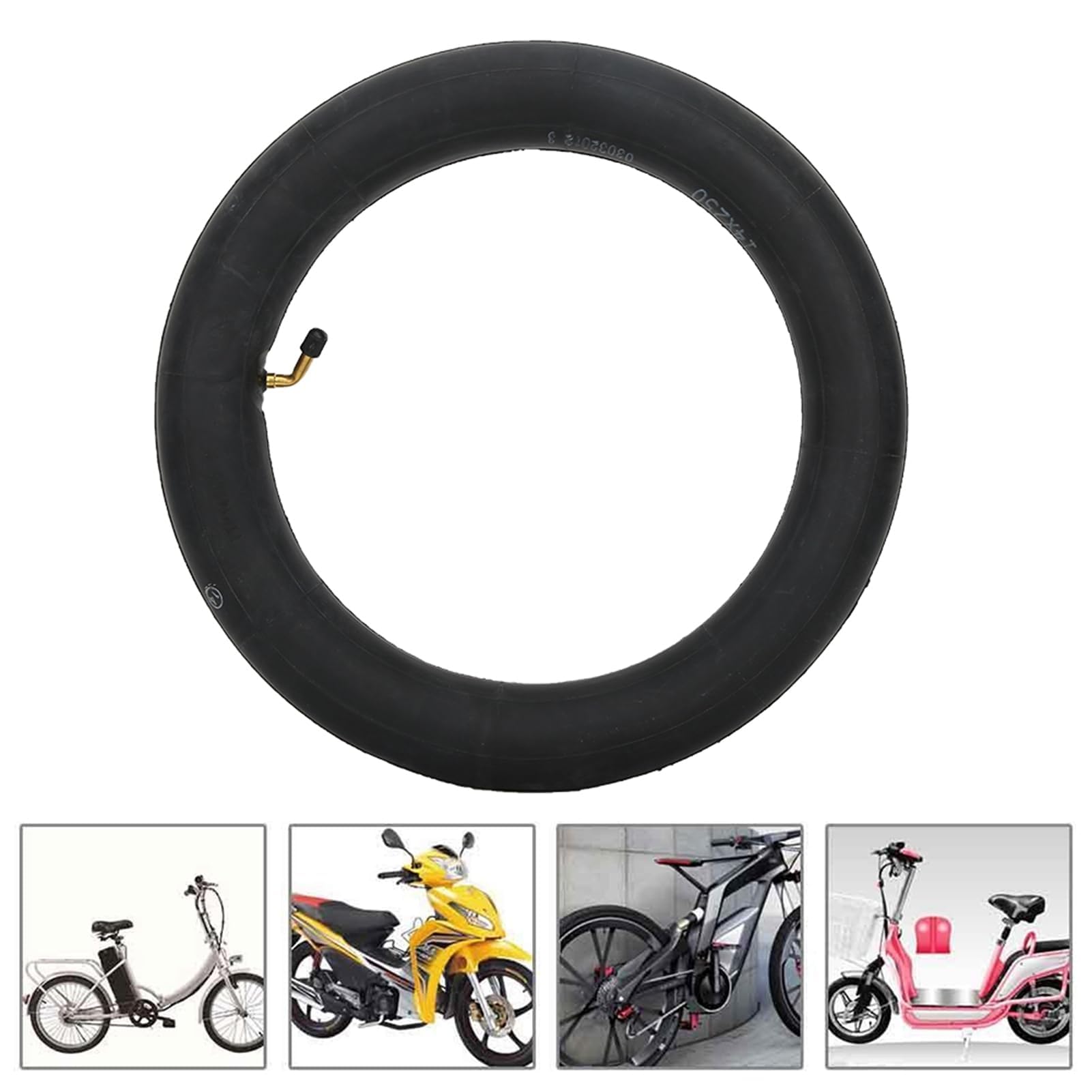 Tubi per biciclette elettriche, tubi per bicicletta in gomma butilica, tubi interni per pneumatici elettrici con accessori di ricambio per scooter elettrici