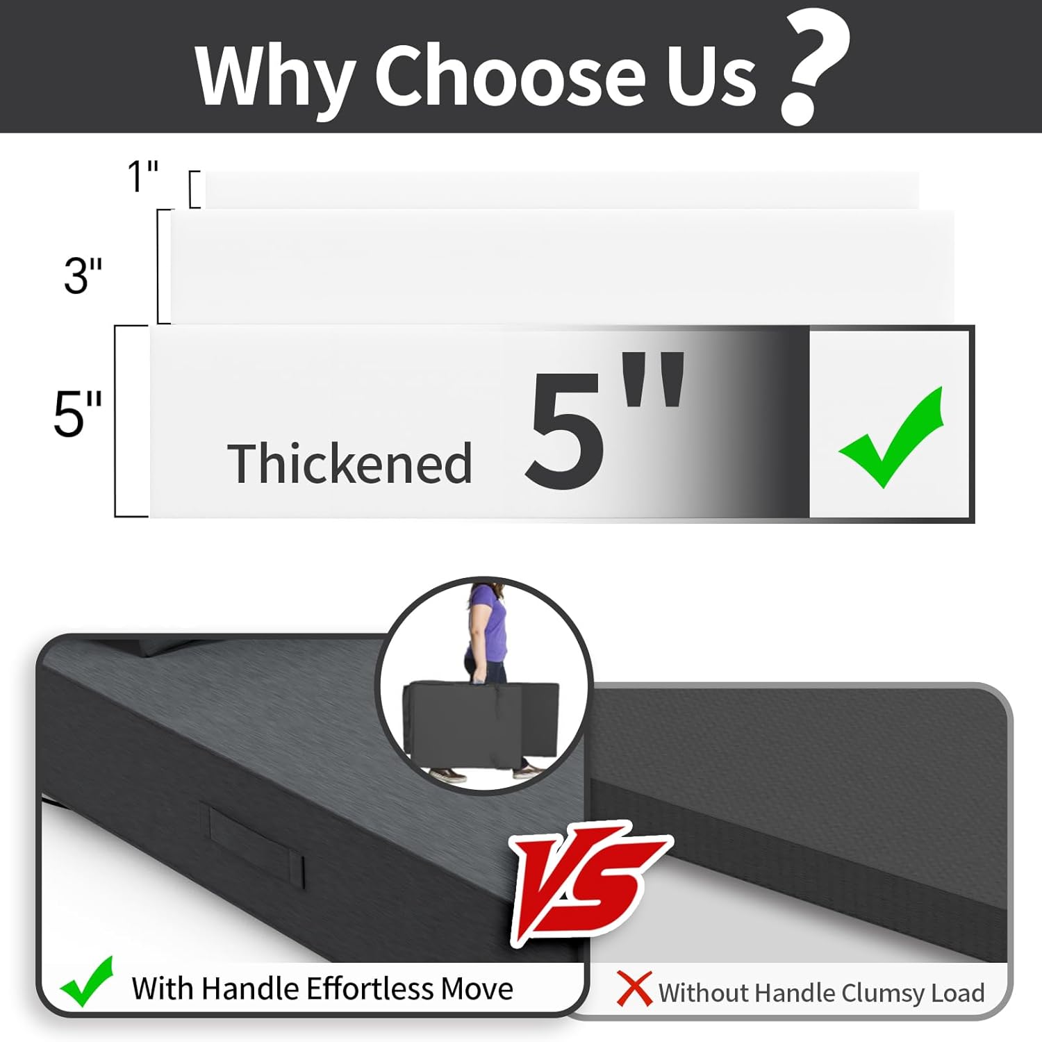 Outdoor Water-Resistant Olefin Chaise Lounge Cushions with Pillow, Weather and Fade Resistant Patio Furniture Lounge Chair Cushion Ideal for Patio, Lawn, Garden, Dark Gray, 72"L x 21"W x 5"T