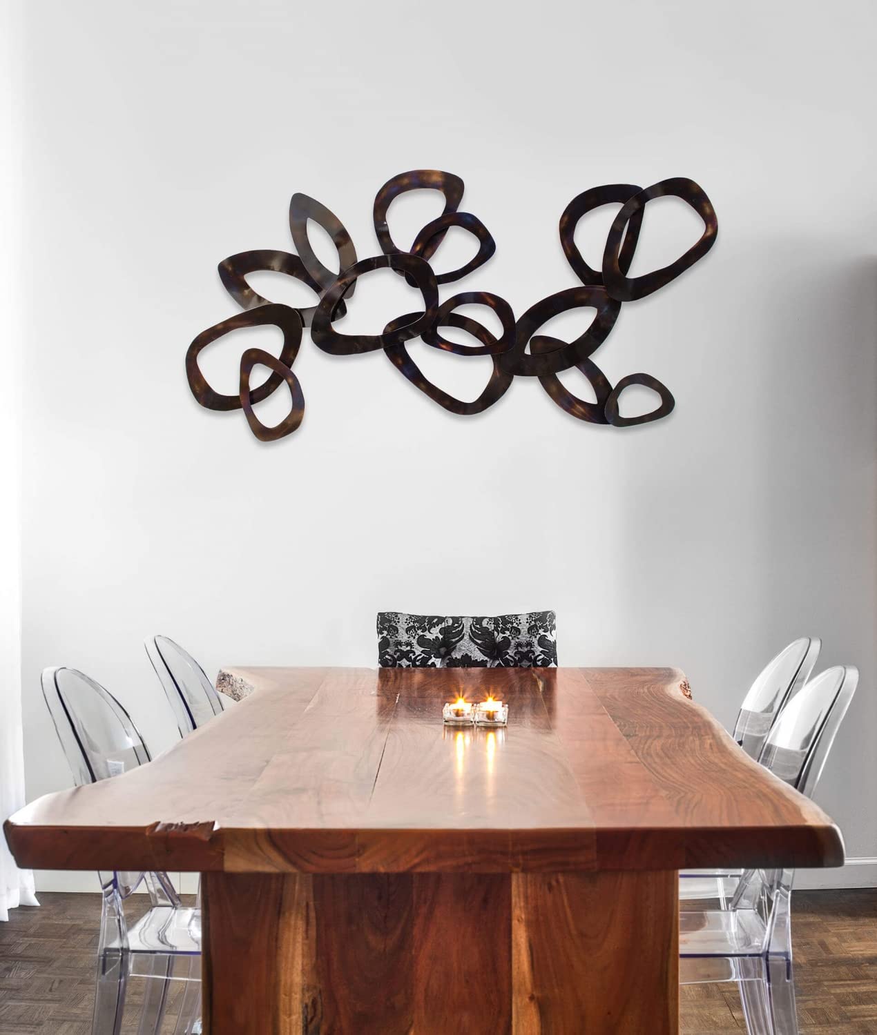 KunstLoft Wanddeko Metall | 100% HANDGEFERTIGT | 120x60x6cm | Wandbild Metall 'Ewige Verbundenheit' | Abstrakte Skulpturen | Braun | Wandskulptur