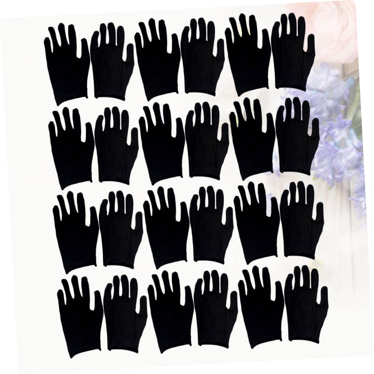 Cabilock 12paia Guanti in Cotone Nero Antiscivolo da Lavoro per Donna e Uomo Riutilizzabili e Lavabili Traspiranti e Leggeri Adatti per Giardinaggio Edilizia e Lavori Industriali