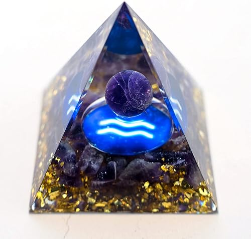 Pirámide de orgón, el chakra del zodiaco, pirámide de cristal curativo energético para la salud, éxito de la suerte, decoración del hogar (2.36