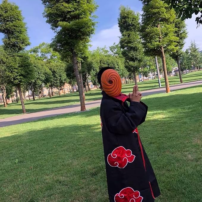 Image of WANNA PARTY Naruto Mask Akatsuki Tobi Obito Resin Mask Costume Props Halloween Mask for Kids Naruto Anime Uchiha Cosplay