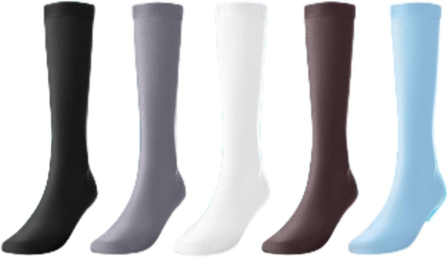 CRAIB5 Pairs Graduated Compression Socks 15-20 mmhg Knee High for Women & Men Best All Day Support