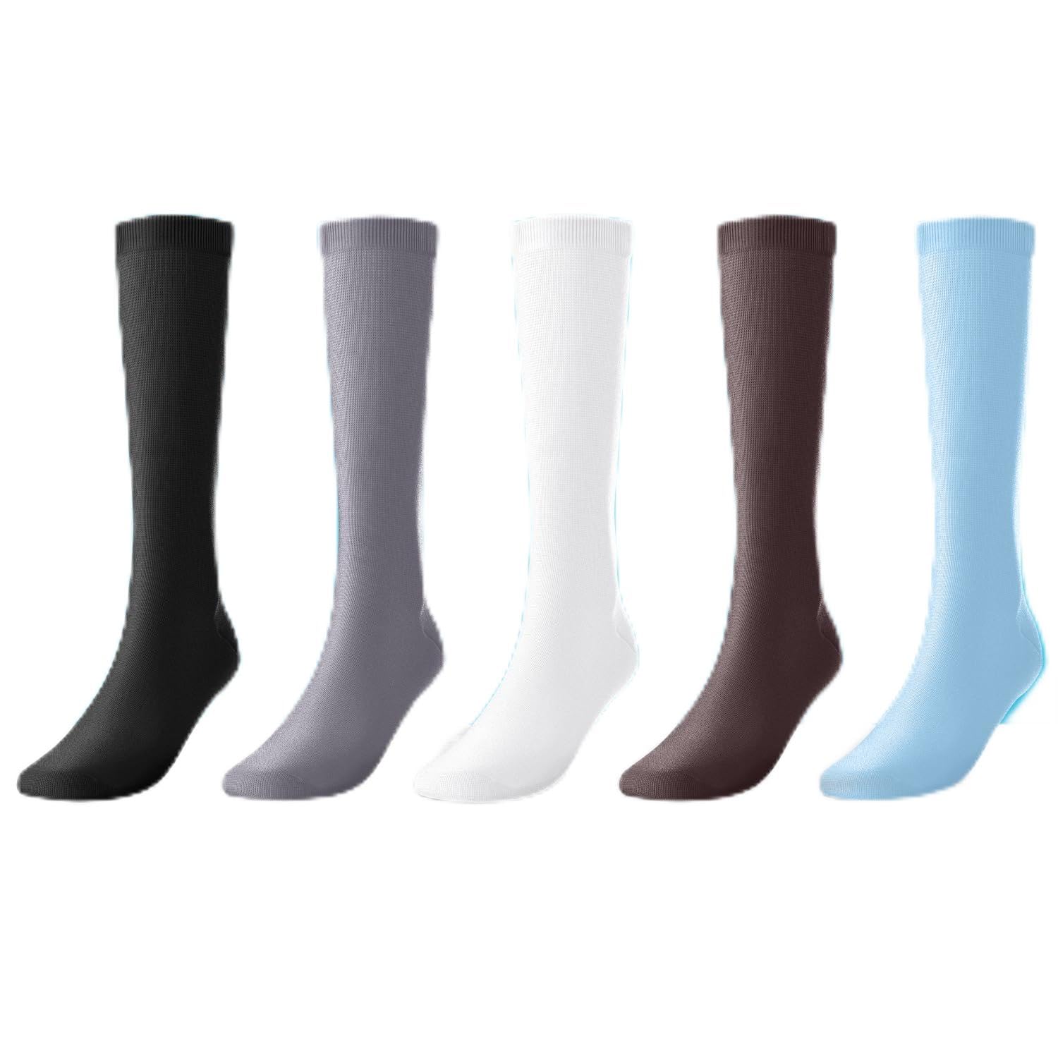 CRAIB5 Pairs Graduated Compression Socks 15-20 mmhg Knee High for Women & Men Best All Day Support