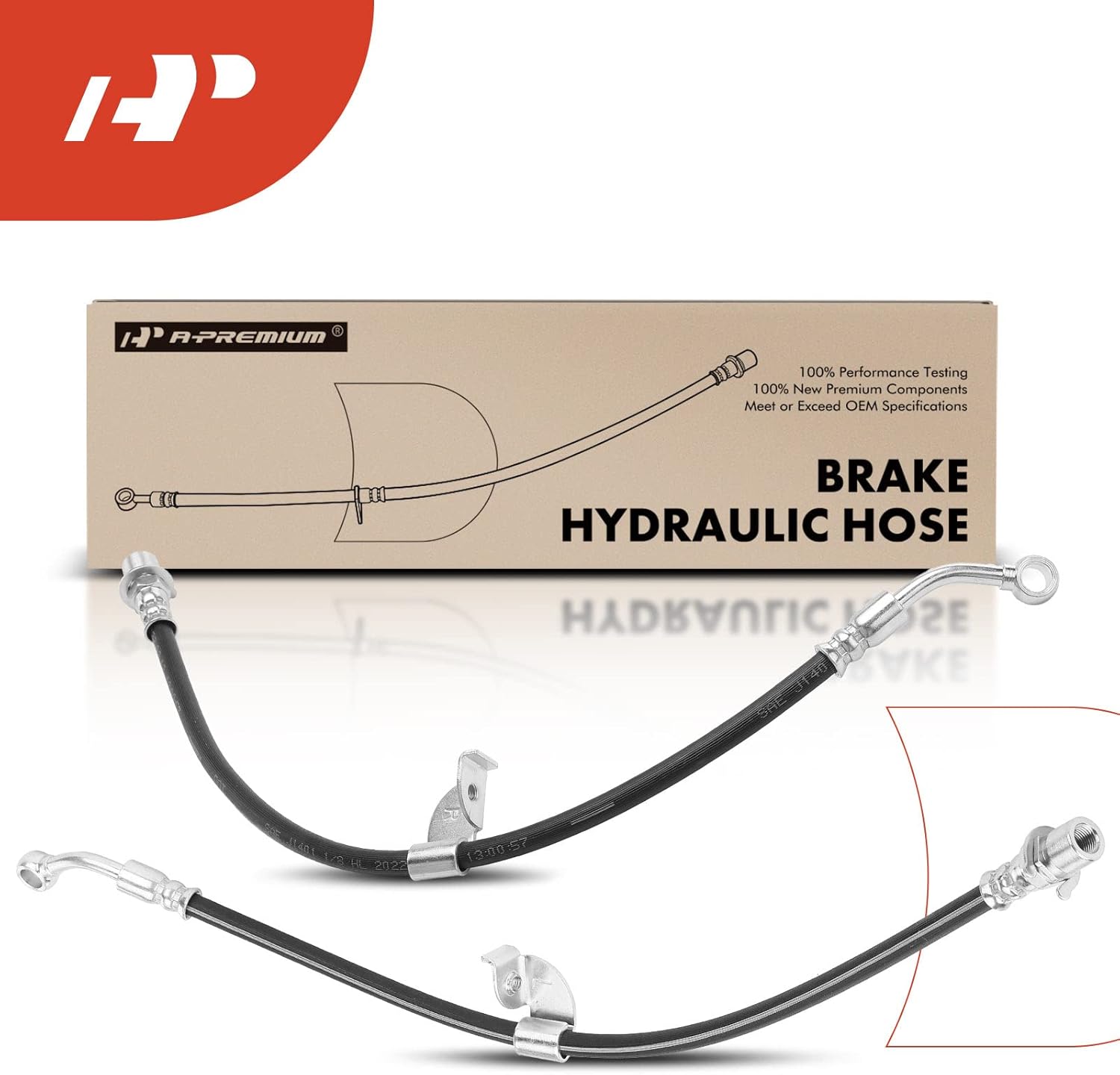 A-Premium Rear Driver and Passenger Brake Hydraulic Hose Compatible with Select Chevy, GMC and Saturn Models - Captiva Sport 2012-2015, Equinox 2017, Terrain 2017, Vue 2008-2010(Pack of 2)