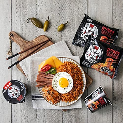 Image of Paldo Fun & Yum Mr. Kimchi Noodles, Original Korean Ramyun, Stirfried Kimchi Ramen,134 Gm (Pack Of 16)