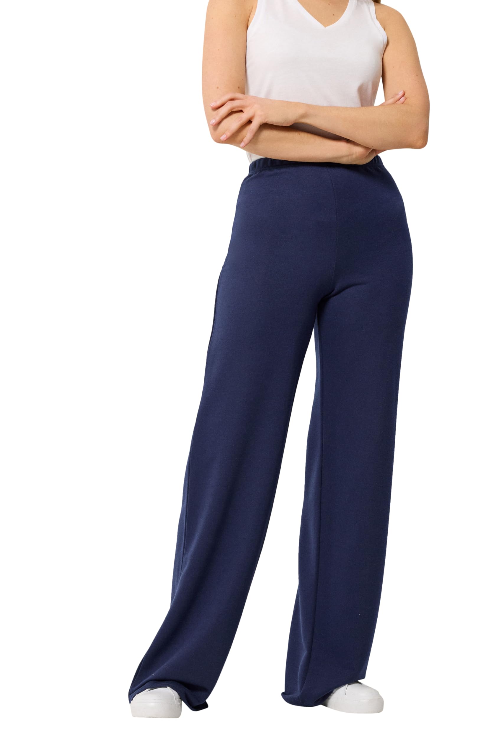 Long Tall Sally - LTS Tall Navy Wide Leg Trousers - Women's