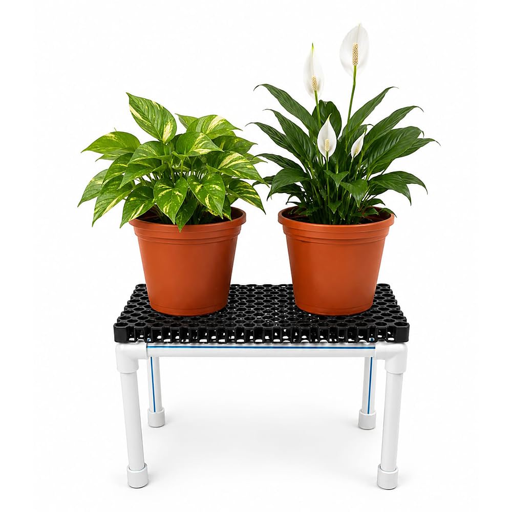 Planter uPVC Drain Cell Stand 20 x 10 x 10 Inch | 30mm Drain Cell Platform | Heavy Duty Plant Pot Stand | Rust Proof Waterproof Garden & Balcony Stand-image-4