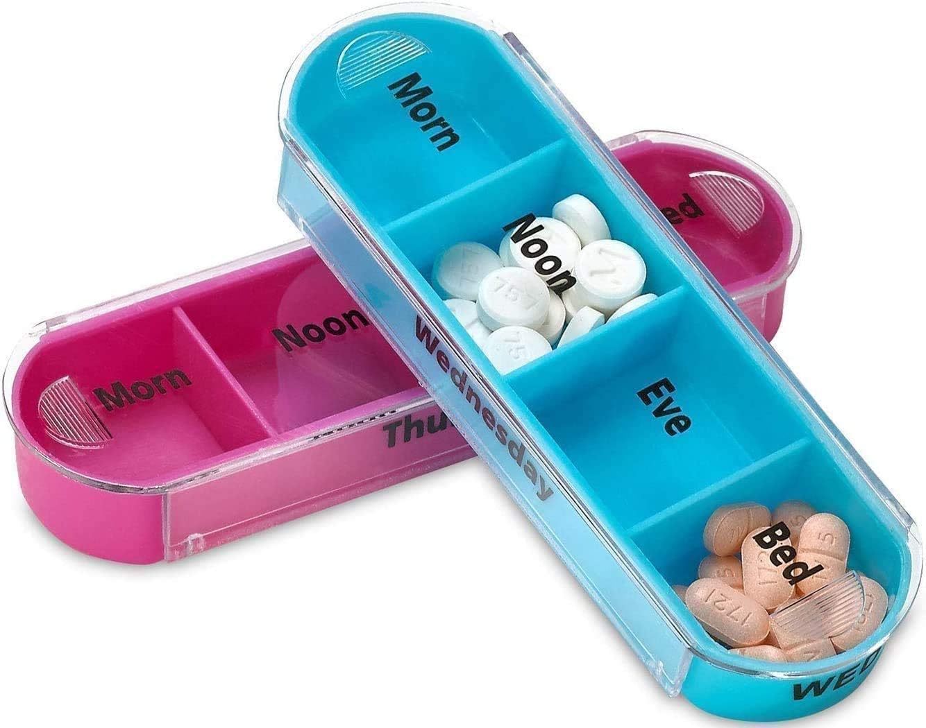 Weekly Travel Pill Organizer (Set of 2) Medication Wallet Pill Box