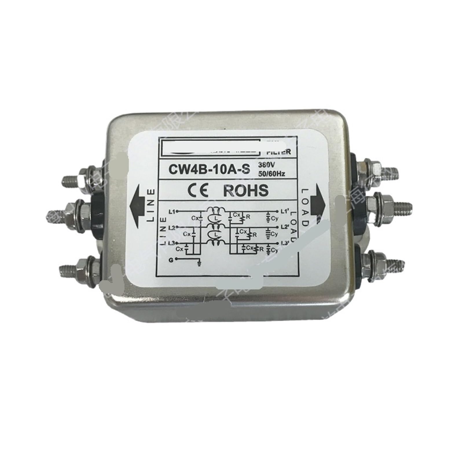 CAAUYXZW 380V Three-Phase Three-Wire Power Filter CW4B-10A-S Anti-Interference(CW4B-10A-S small)