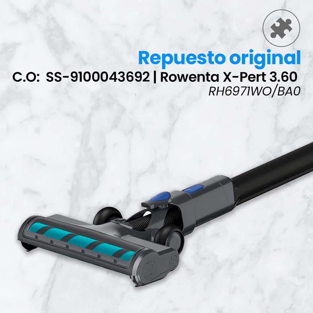 ANAKEL HOME Repuesto Cepillo con Aspirador sin Cable Aspirador SS-9100043692 Compatible con Rowenta X-Pert 3.60, Aspiradora RH6971WO | con Luz LED, 250 x 95 x 55 mm