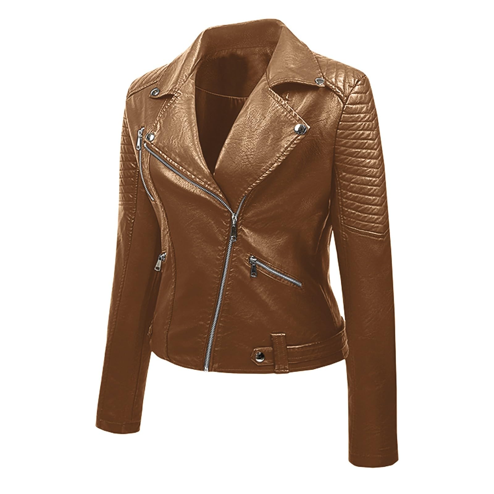 Perfecto Cuir Femme Veste Camionneur Blouson Extensible Motocross Racer Trendy Souple Outdoor Recadrée