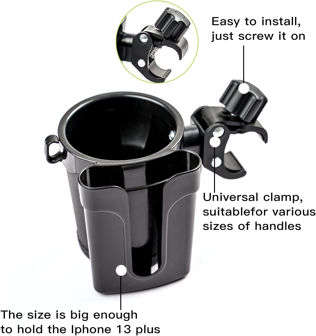 Stroller Cup Holder, Universal 3-in-1 Bike Cup Holder with Phone and Key Holder for Motorcycle, Stroller, Bike, Adjustable Wheelchair Cup Holder : Baby