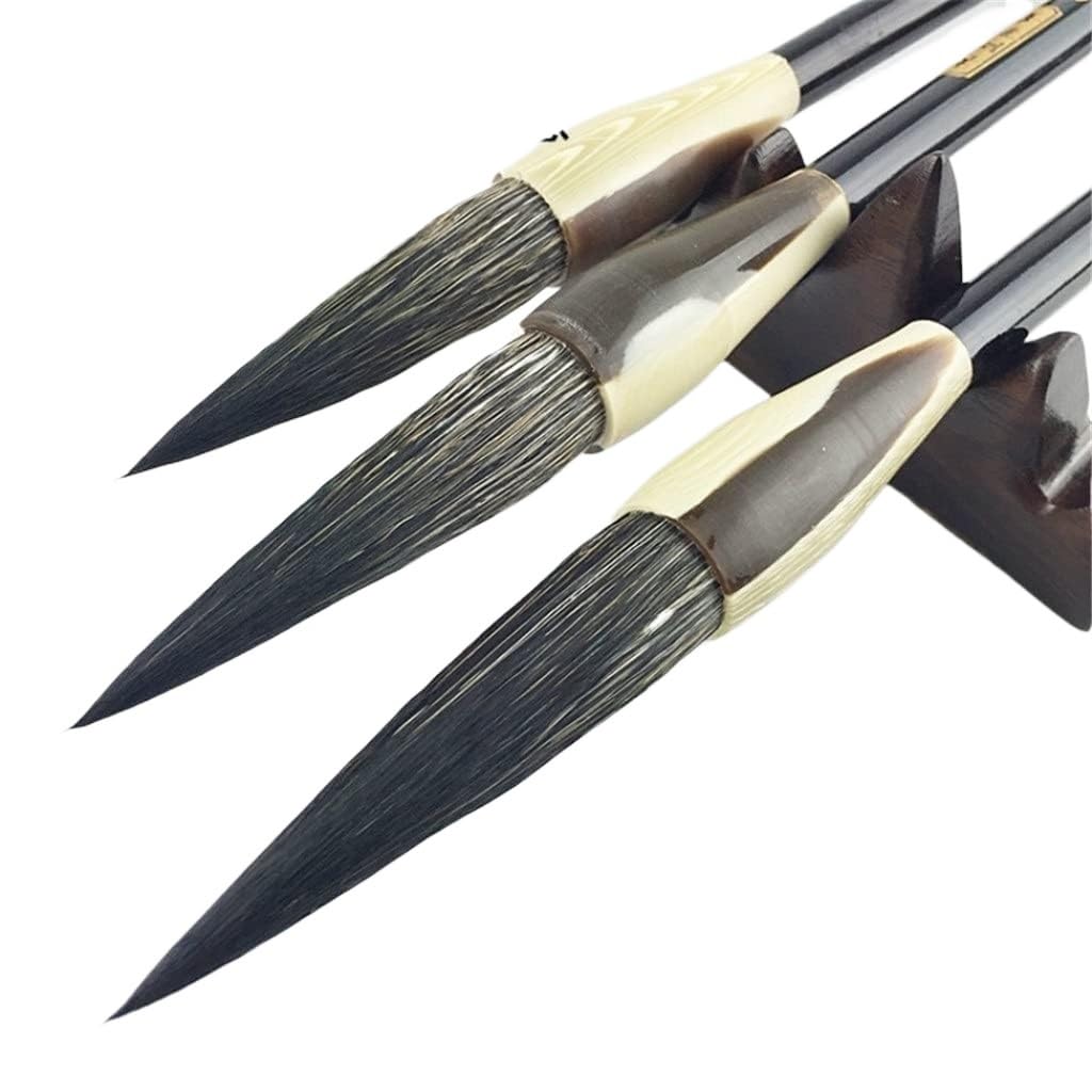 Chinese Writing Brushes, Chinese Calligraphy Brush Set Stone Badger Changfeng Traditional Regular Script S M L
