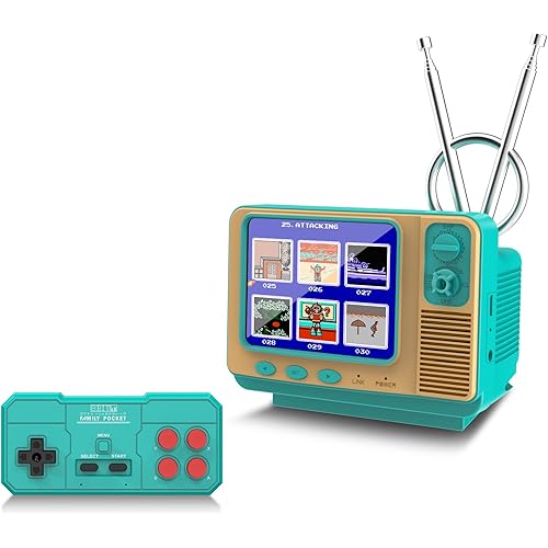 EASEGMER Retro Handheld Game Console - 168 Classic Games | 3.0" Screen | 2-Player Mode | AV Projection | Rechargeable & Portable Design, Ideal Educational Toy for Kids Ages 4-12 (Blue)