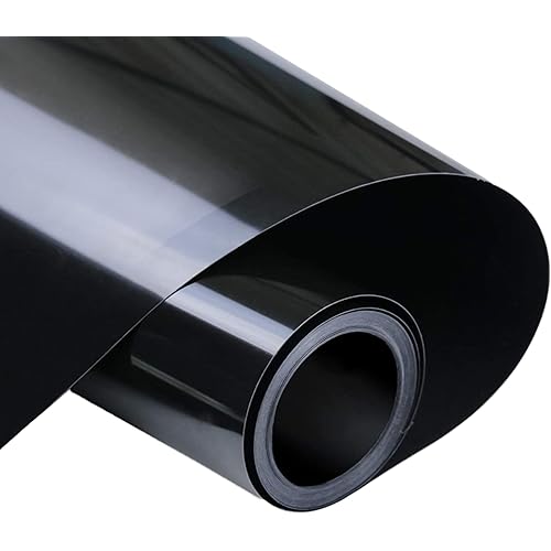 HTV Vinyl Rolls Heat Transfer Vinyl - 12" x 10ft HTV Vinyl for Shirts, Iron on Vinyl for Cricut & Cameo - Easy to Cut & Weed for Heat Vinyl Design (Black)