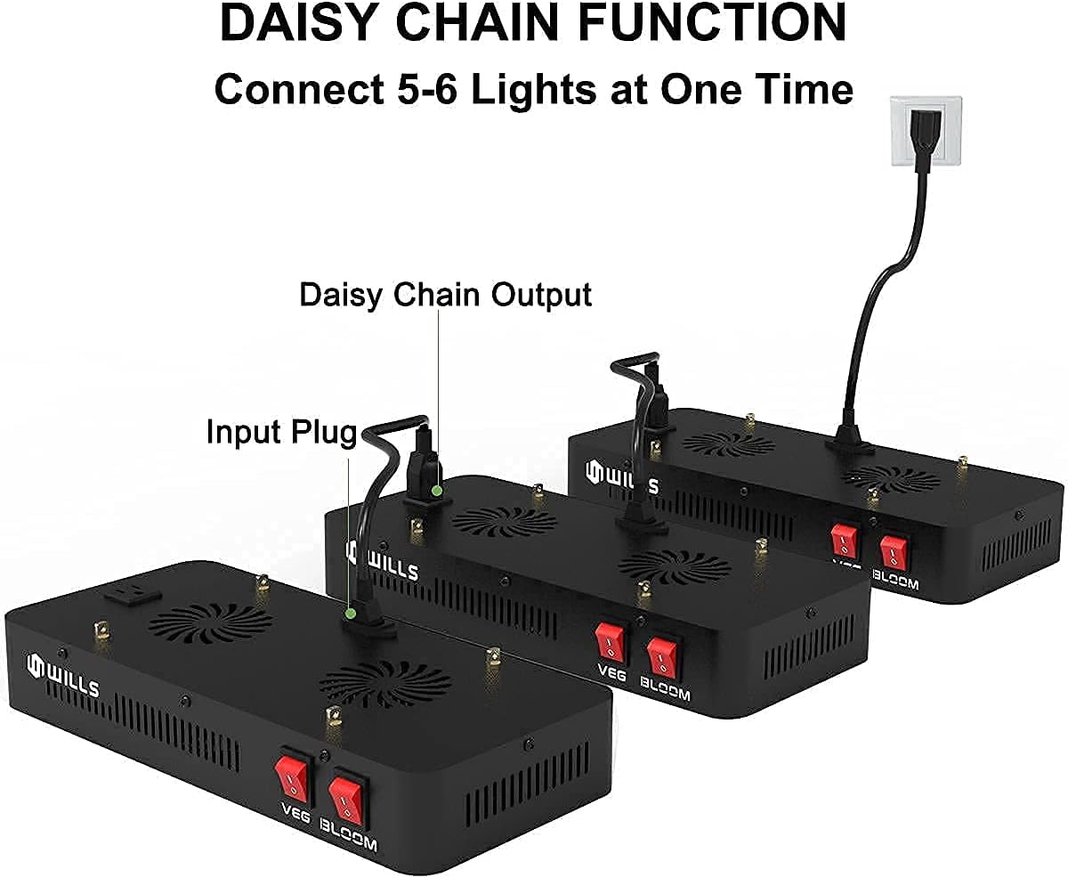 Flаѕh Dеаlѕ - 50% оƒƒ WILLS 600W LED Grow Light, Full Spectrum Dual Switch & Dual Chips Plant Light with Adjustable Rope and Daisy Chain for Hydroponic Indoor Plants Veg and Flower (10W LEDs 60Pcs) Crеаtіvе Prоduсt WILLS 600W LED Grow Light, Full Spectrum Dual Switch & Dual Chips Plant Light with Adjustable Rope and Daisy Chain for Hydroponic Indoor Plants Veg and Flower (10W LEDs 60Pcs)