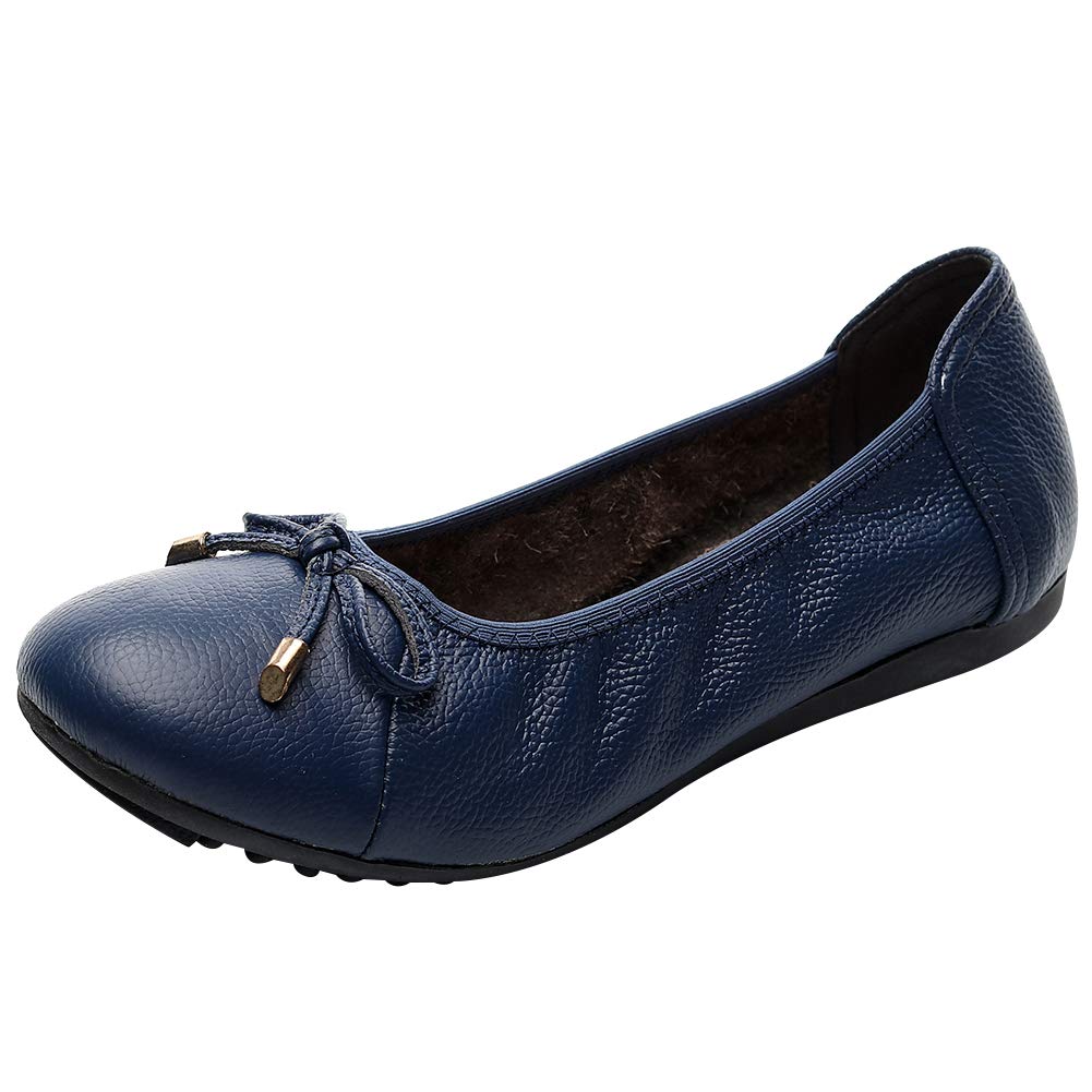 rismart Donna Basse Ballerine Pieghevole Danza Bowknot Morbido Scivolare su Scarpe