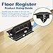 2-in-1 Vent Deflector & Floor Vent Cover, 2 Pack | Tool-Free Install, Adjustable 4x10 Floor Register for Home, Office & Ceiling | Rustproof ABS, Energy-Saving Airflow Control (Black)