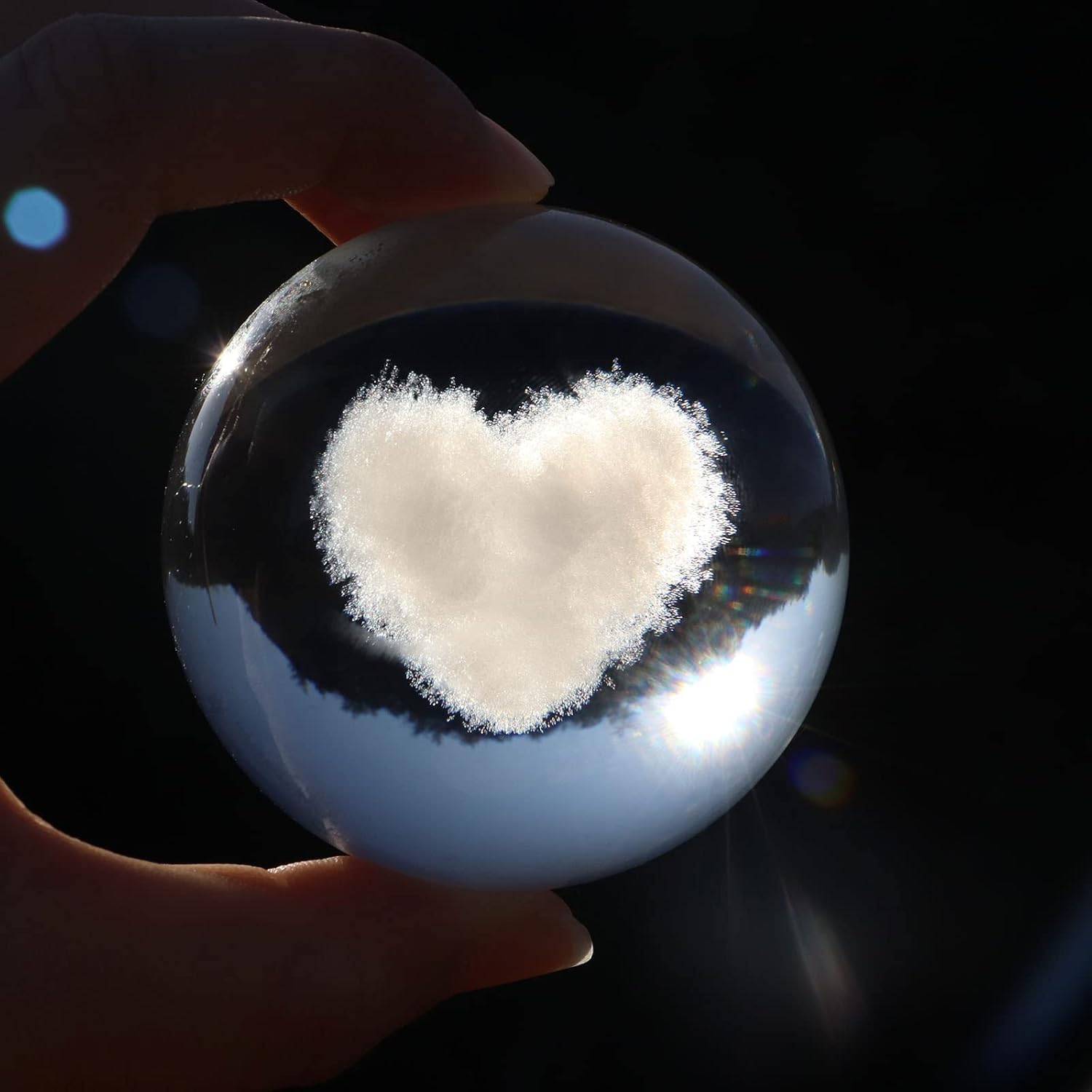 3D Heart Crystal Glass Ball 60MM Paperweight with Stand Room Decor Decorative Balls Home Office Decor Ornaments Mother's Day Mom Grandma Gift - Image 4