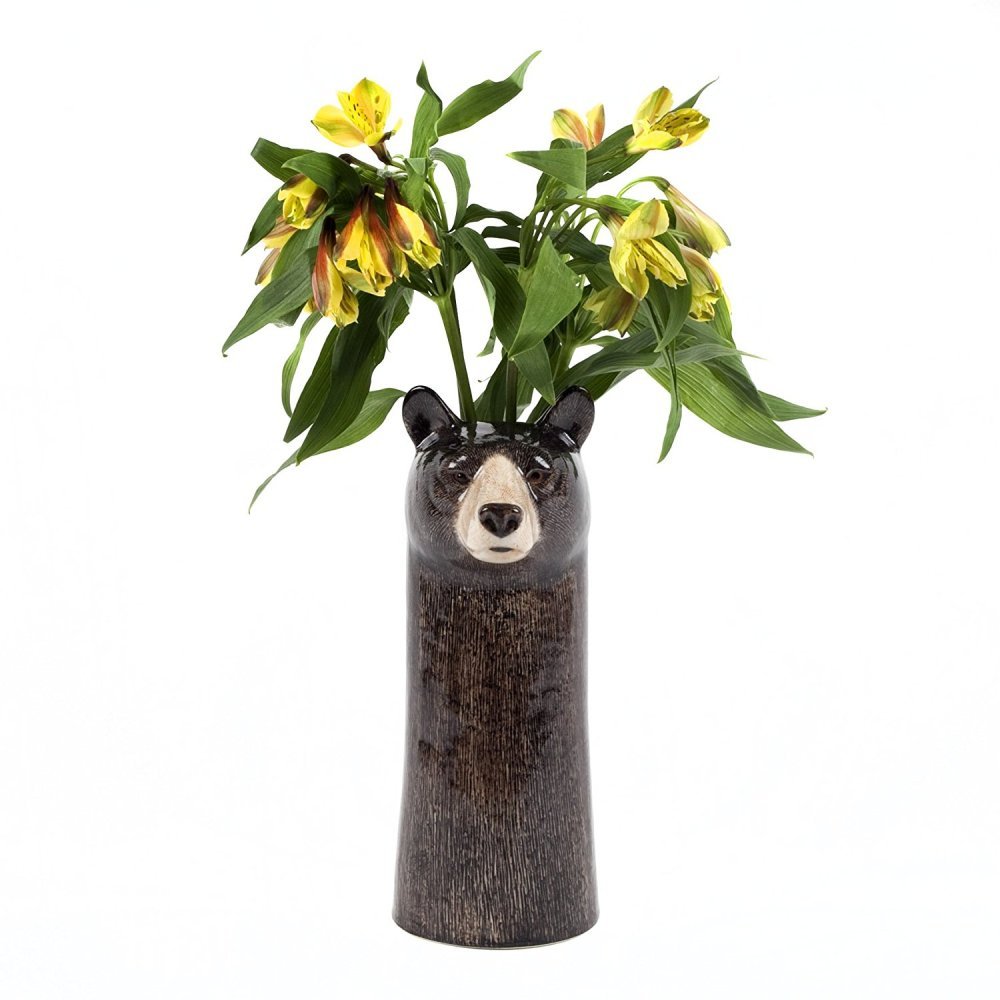 Quail Ceramics - Black Bear Flower Vase - Large