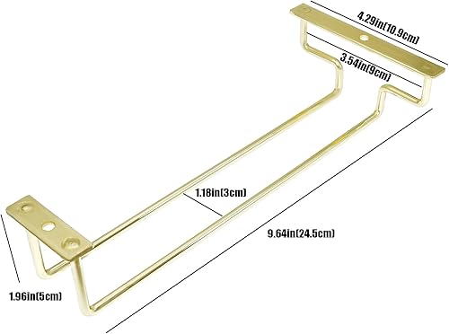 Miniatura 3 de Estante para copas de vino de 9.64 pulgadas para debajo del gabinete, soporte para copas de vino, soporte de almacenamiento para gafas, organizador