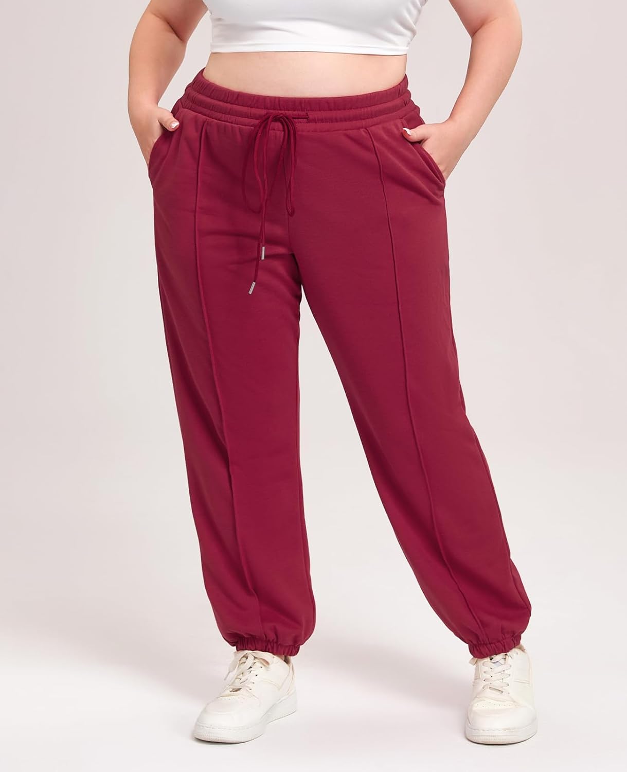 Moon Wood Plus Size Sweatpants Women High Waisted Loose Baggy Lounge Trousers Casual Pants Workout Joggers with Pockets - Image 2
