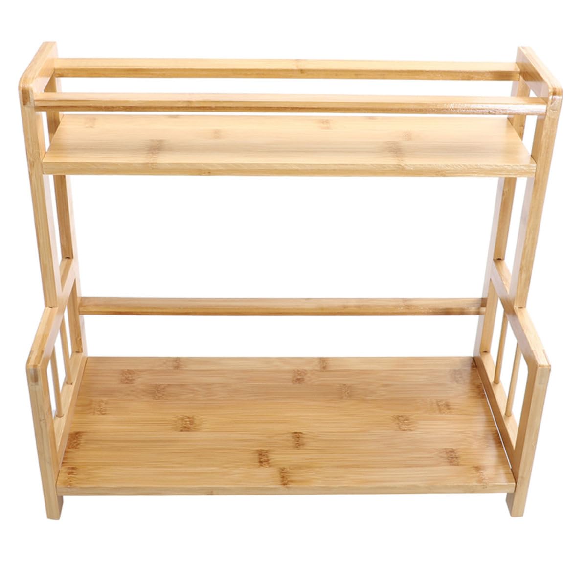 Organizador de Especias de Diseño Compacto de 2 Niveles de Bambú Estante Resistente al Desgaste para Cocina Adecuado para Almacenamiento en Mostrador