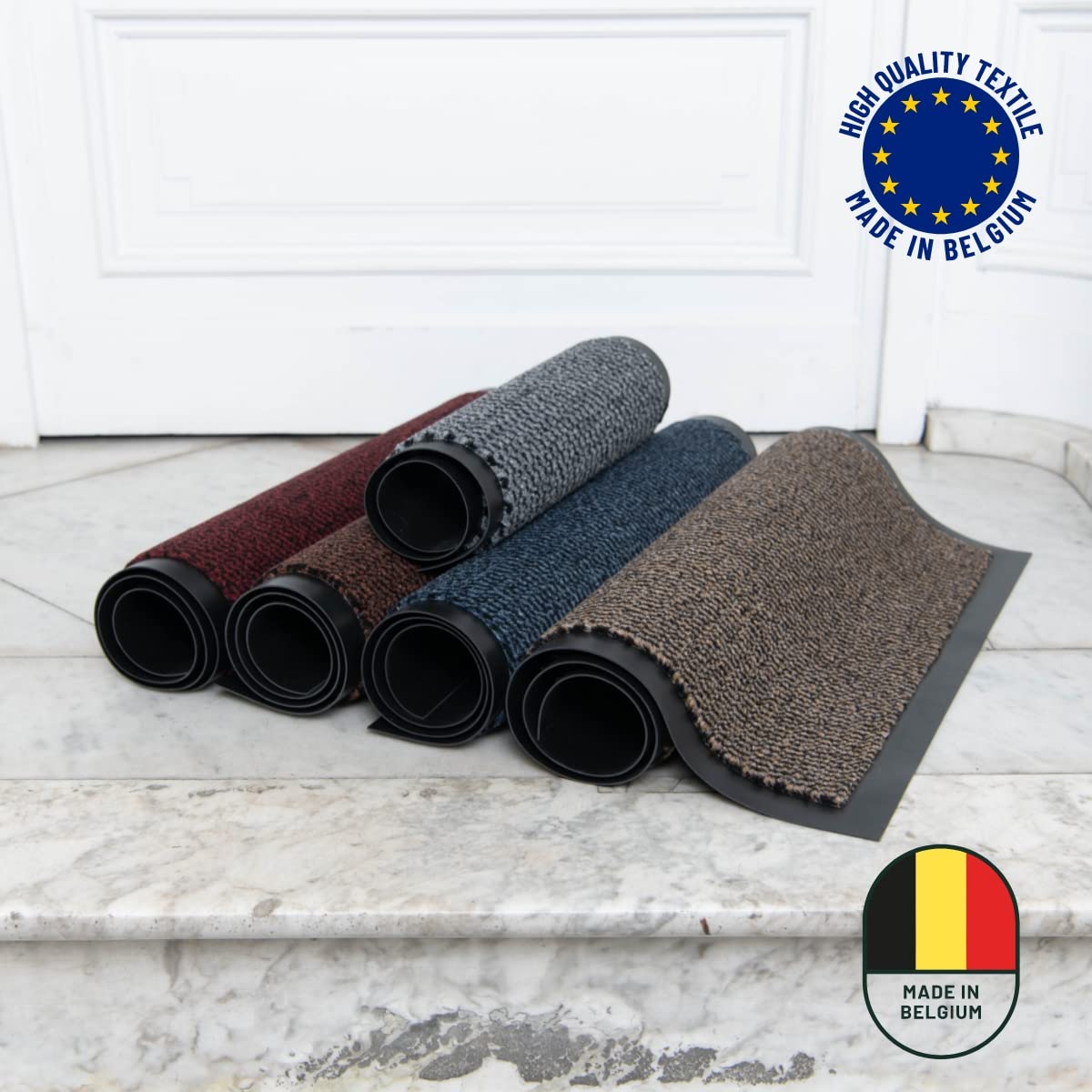 Studio M Classic Schmutzfangmatte Innen 90x150 cm, rutschfeste Fußmatte für Innenbereich, Türmatte in vielen Größen, Sauberlaufmatte, Fußabtreter für Haustür Innen, Anthrazit/Schwarz