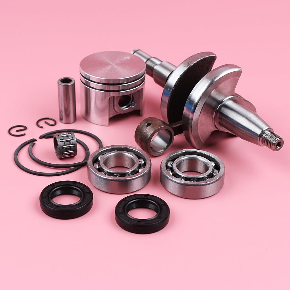 Cigüeñal, for STIHL, MS180 018 MS 180 Pistón de 38 mm, cojinete de pasador de 10 mm, sello de aceite, cojinete de aguja, pieza de repuesto for motosierra Kit de sello de aceite para motosierra