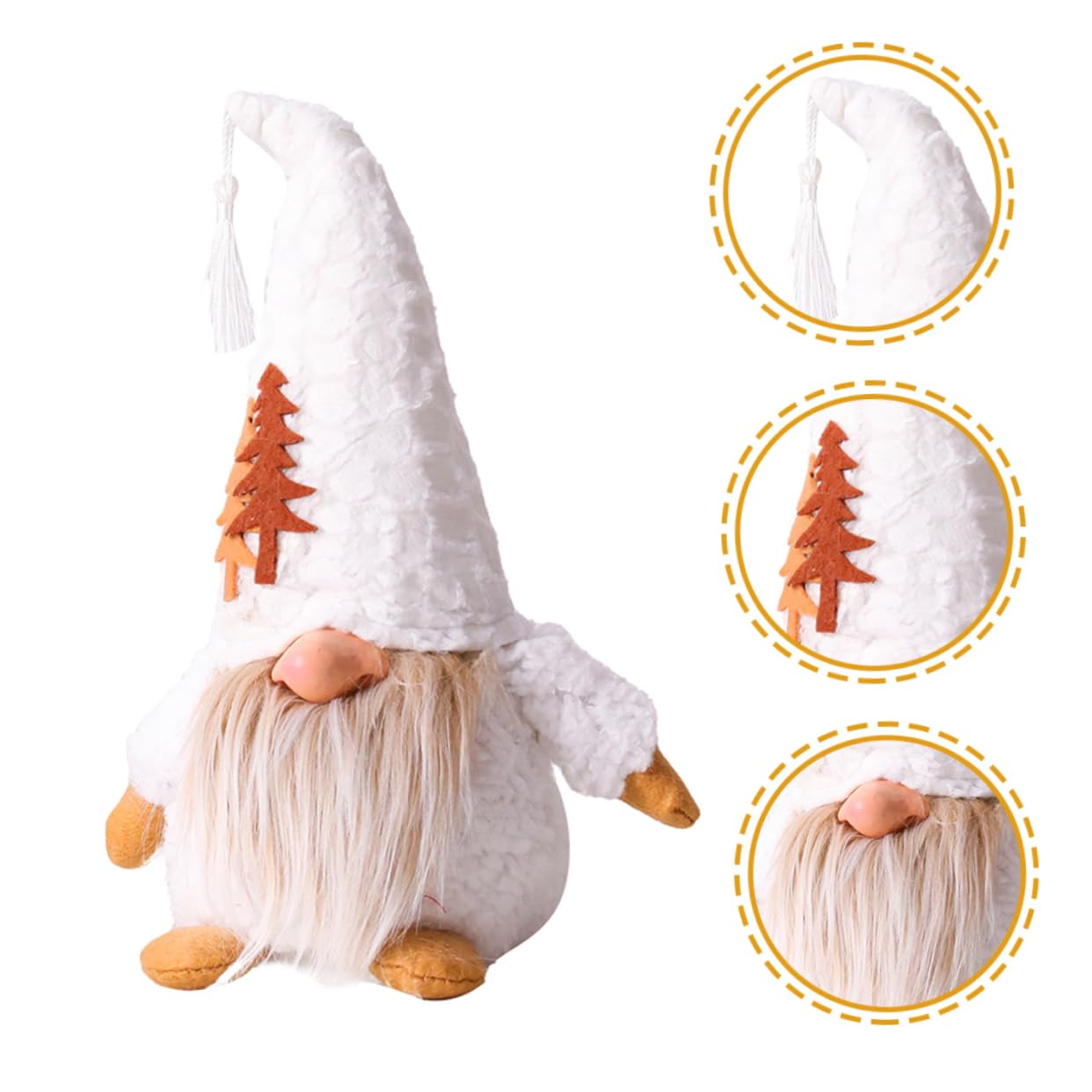 IMIKEYA 5St GNOME Schmuckstücke Stoffzwerge Dekorationen Hausdekorationen für zu Hause weihnachtsdeko weihnachtsgnom Ornament Weihnachtszwerg basteln Weihnachtszwergpuppe Gnom-Puppe Weiß