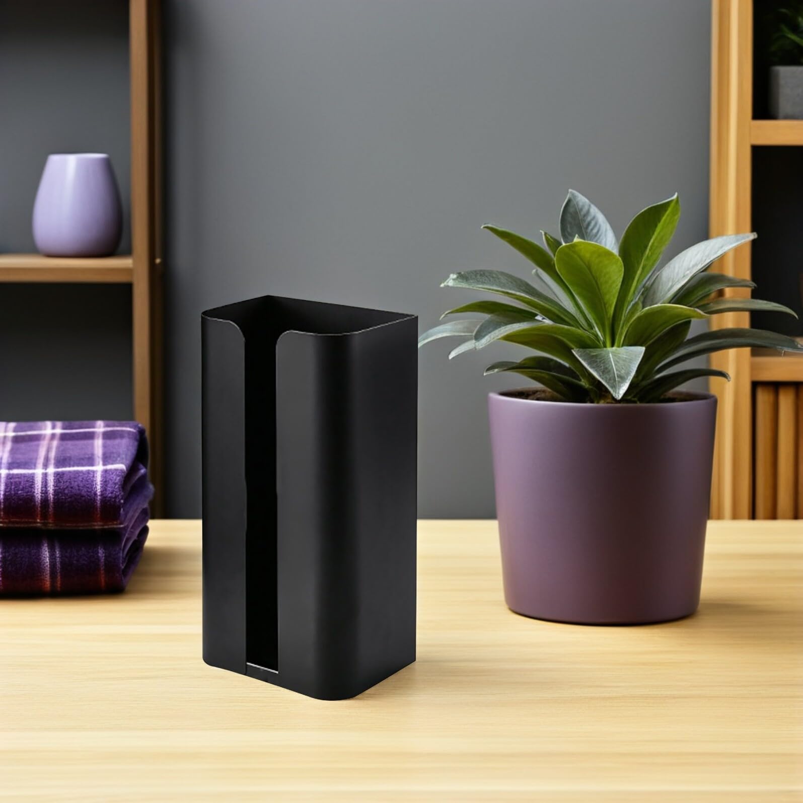 Magnetische Edelstahl Aufbewahrungsbox für Taschentücher aus Reinigen mit Glatter Oberfläche Leicht zu Schwarzes Design Küche Bad oder Wohnzimmer