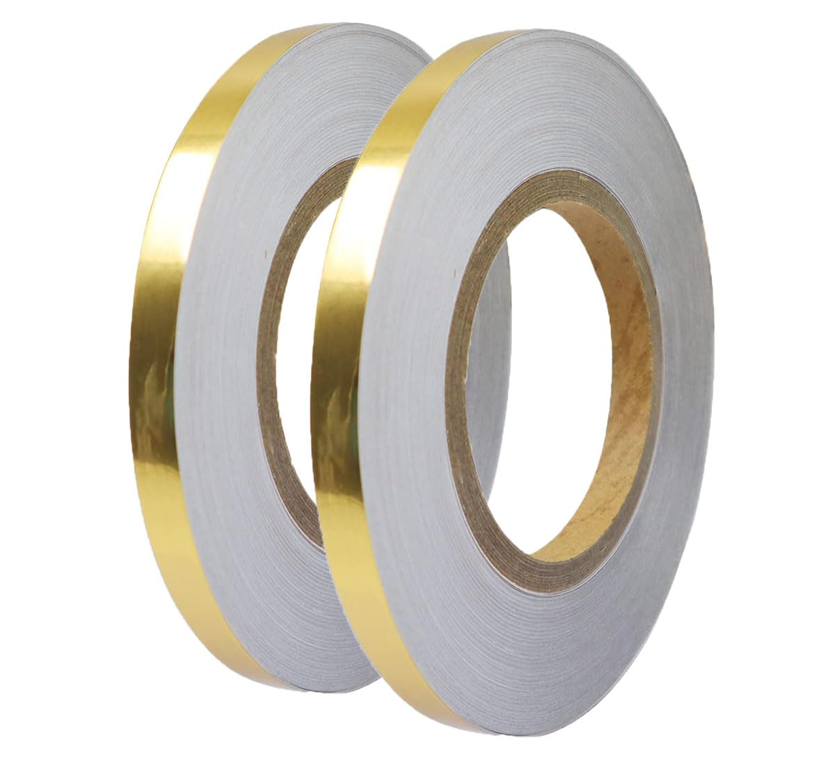 Floor Tiles Gold Mirror Tape Self-Adhesive Tile Sticker (1cm x 50meter) Waterproof Gap Sealing Foil Decor Tape for Wall,Cabinet,Kitchen (Pack of 2)