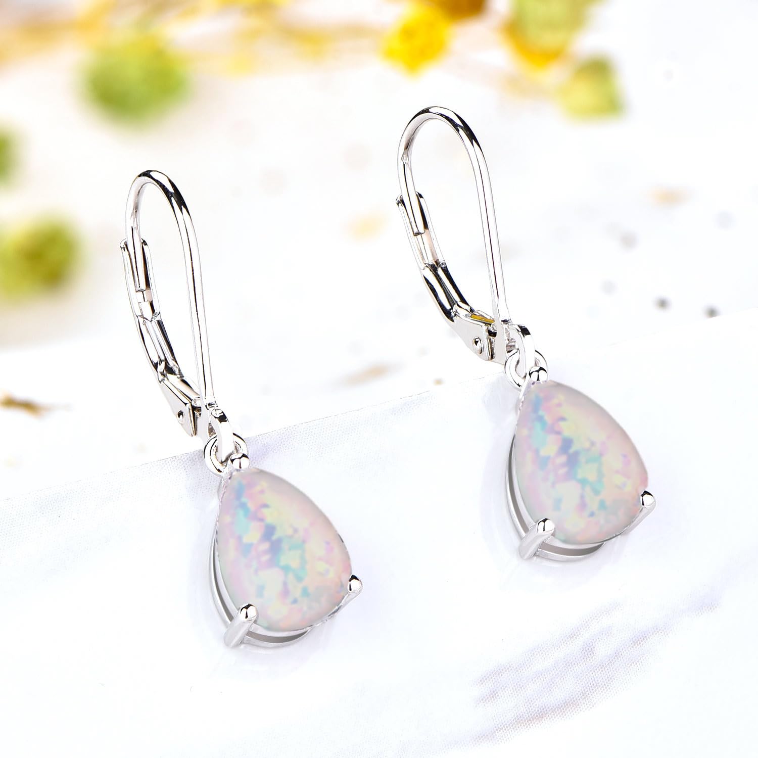 YL Damen Ohrhänger 925 Sterling Silber 12 Geburtsstein Zirkonia Ohrringe