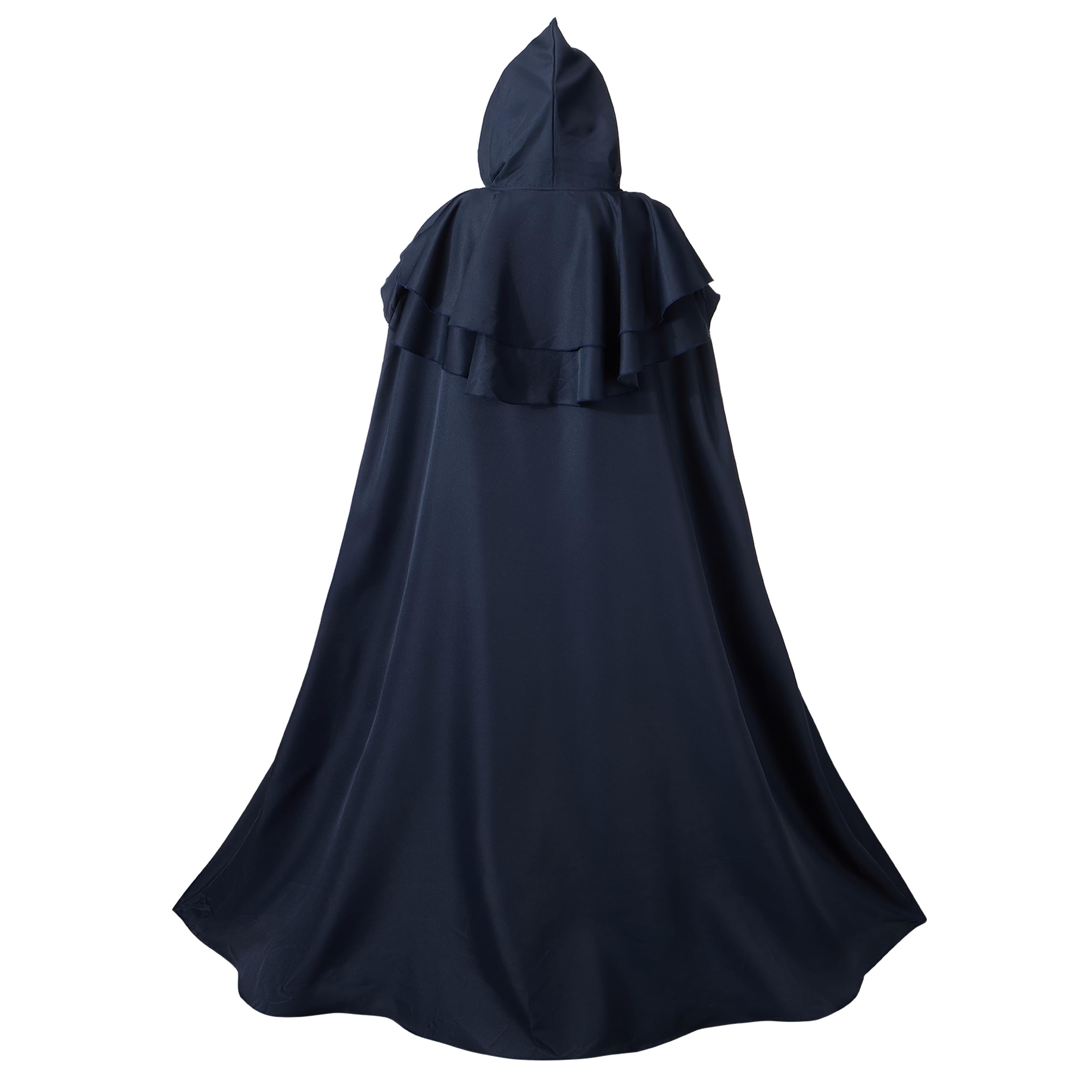 Regenboog Hooded Renaissance Cape for Women Men,Adult Medieval Cloak,Viking Cloak with Viking Sword Necklace, Blue, 59inch/150cm - Image 3