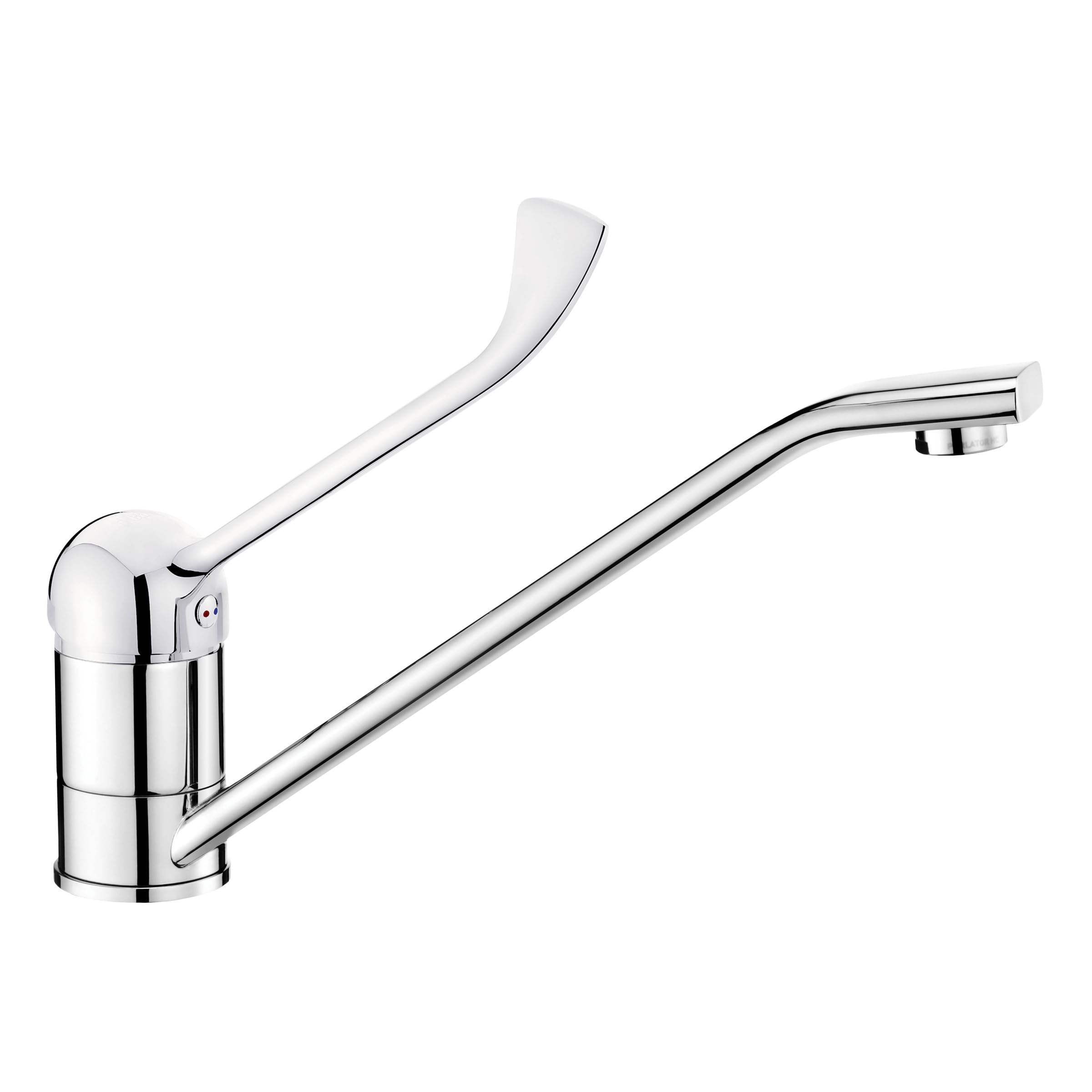 Hygienearmatur Küchenarmatur Klinikarmatur, Küchen Wasserhahn mit langem Hebel, Arztgriff zur Ellenbogen Bedienung und schwenkbarem Auslauf für Klinik, Arztpraxis, Labor und Werkstatt