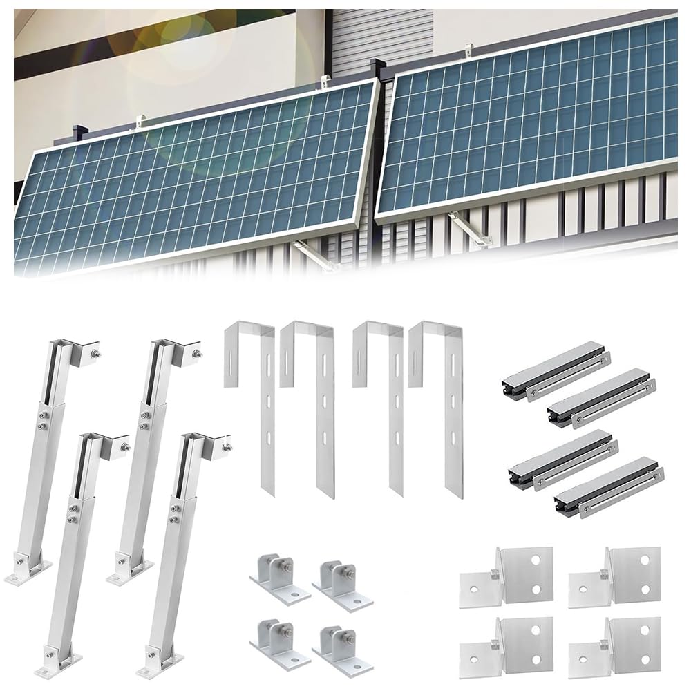 Balkonkraftwerk halterung balkon, Balkonhalterung für solarmodule, aufständerung solarmodul aus Aluminium, halterung balkonkraftwerk, Balkonkraftwerk Befestigung verstellbarem Winkel 0 ° oder 15-30°