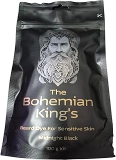 Coloration de barbe pour homme, noir nuit, sans PPD et sans ammoniaque, couleur naturelle pour peaux sensibles, sans végétale et sans produits chimiques